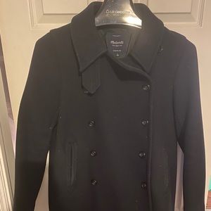 Madewell Navy Blue Wool Swing Coat